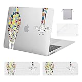 MOSISO Funda Compatible con MacBook Air 13 pulgadas 2020-2018 A2337 M1 A2179 A1932,Carcasa Rígida de Jirafa de Plástico & Cubierta de Teclado & Protector de Pantalla & Bolsa de Accesorios,Transparente