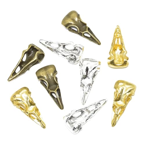 Breloques tête de mort et oiseau en alliage métallique fabrication bijoux DIY - 2