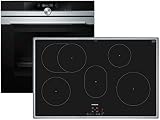 Siemens EQ2Z120 Set Pyrolyse Backofen HB673GBS1 Edelstahl + Induktionskochfeld EH845BFB1E 10 Backofenfunktionen 80 cm Induktions-Kochstelle A+ 71 Liter