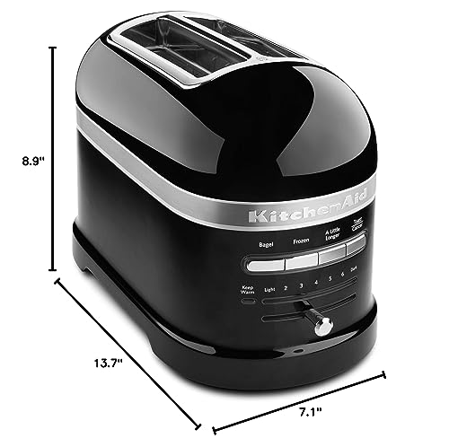 KitchenAid 2 Slice Pro Line Automatic Toaster with Extra Wide Slots KMT2203OB, Onyx Black