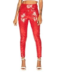 High Waisted Red Sequin (Red)