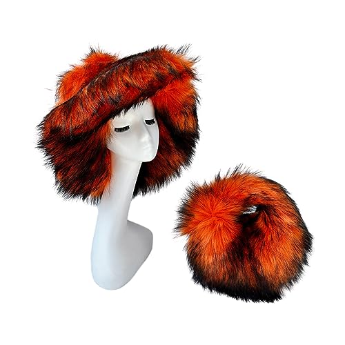 Chapeau cloche peluche et sac à main assorti grand bord chaud hiver