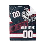 KREDE Houston Baby Blanket Custom Name and Number Throw Blanket for Baby Boy Girl Gifts