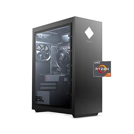 OMEN 25L Gaming Desktop PC, AMD Radeon RX 5700, AMD Ryzen 7 3700X, HyperX 16 GB DDR4 RAM, 1 TB SATA Hard Drive & 512 GB PCIe NVMe SSD, Windows 10 Home, VR Ready, RGB Lighting (GT12-0050, 2020 Model)