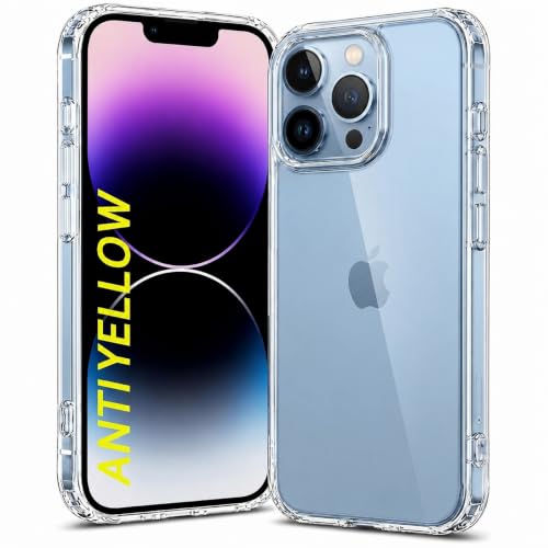 Image of DIZORO Crystal Clear Compatible with iPhone 13 Pro Case with Anti-Yellow Anti-Scratch Shockproof Transparent Cover