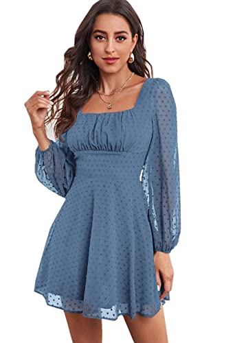 Stilvoll und elegant: Jiraewh Damen Sommerkleid mit Polka Dots und Square Neck Design