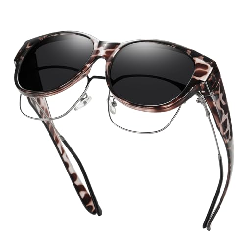 GEGURI Fit Over Glasses Polarized Sunglasses for Women & Men, Stylish Cat Eye Design Sun Glasses 100% UV Protection