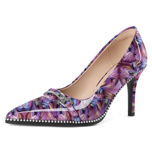 Image of Women's High Heel Pumps Stiletto Heel Pumps for Women Pointed Toe Heels Elegant Classic 3.5 Inch Beaded Pumps