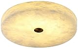 WANGYANN 12' Alabaster Ceiling Light, Flush Mount Round LED Marble Natural Stone Light, Dimmable Mid Century Modern Ceiling Lamp for Bedroom, Bathroom, Kitchen