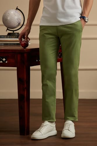 Image of Peter England Men Mid Rise Regular Fit Pants
