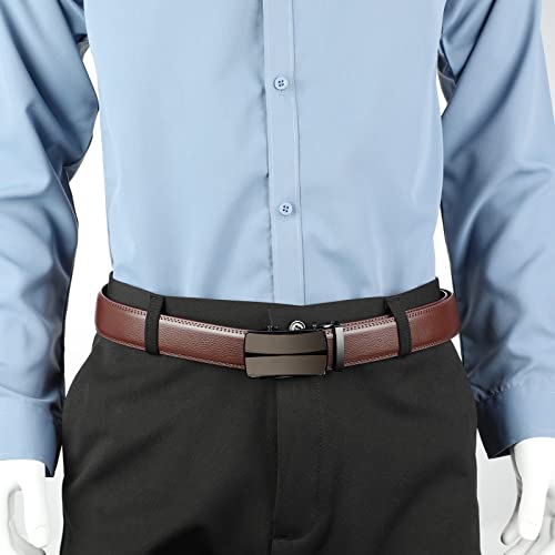Image of Lavemi Men's Real Leather Ratchet Dress Belt with Automatic Buckle,Elegant Gift Box