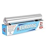 Eurofoil Food Wrap Aluminium Foil 21 Metre | Food Grade Strong & Durable Foil | for Packing, Wrapping, Cooking, Baking & Grilling | Non-Stick Multipurpose Parchment Paper | Keeps Food Fresh