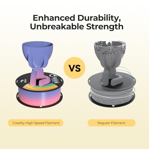 Image of Creality 3D Printer Filament 1.75mm, Rainbow PLA+ Filament No-Tangling Strong Toughness Vacuum Packaging Multi-Color 3D Printing PLA Filament Fit Most 3D Printers