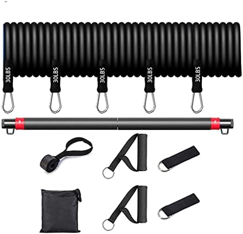 QVEZPRYX Full Body Workout Portable All-in- Fitness Bar Set Strength Equipment Pilates Resistance Bands