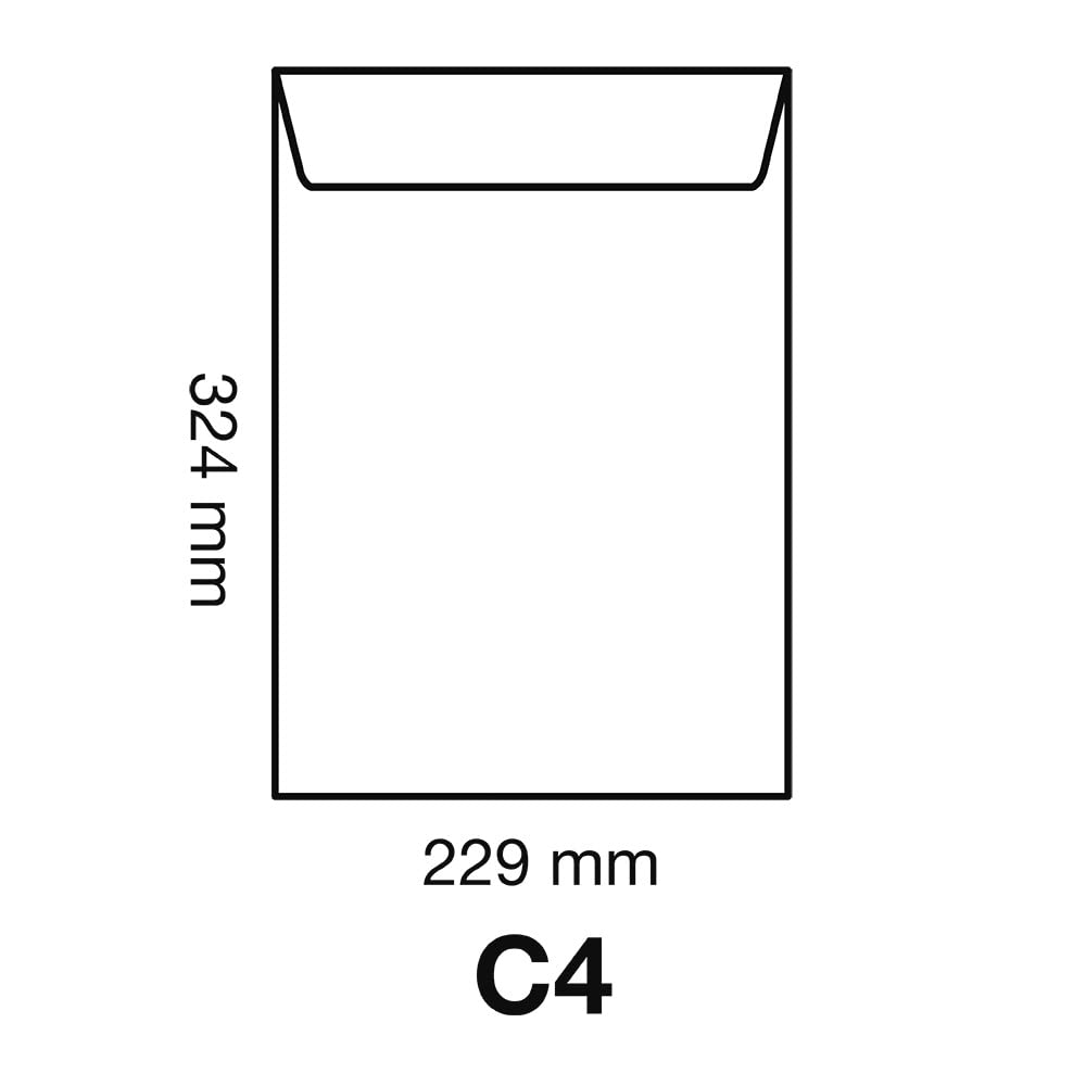 Clairefontaine 7850C - Karton mit 100 Versandtaschen Kraftbraun mit verstärktem Rücken C4-229x324 mm, selbstklebend, 90g, 1 Karton