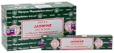 EARTH Satya Jasmine Incense Sticks 15 GMS (Pack of 12) (Green Certified) Indian Perfumed Hand Rolled