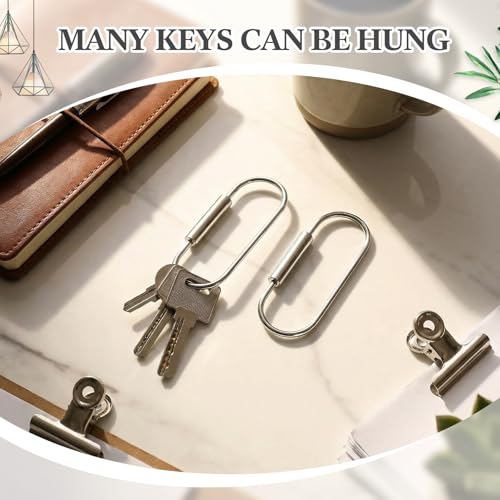 Image of WILLBOND Brass Carabiner Key Ring Locking Screw Carabiner Clips Round Key Rings Keychain Kit for Handbags Purse Bag Charm