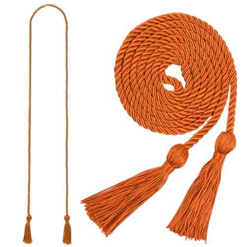 Image of Graduation Honor Cord 68 inch Grad Braided Honor Cords with Tassel Honor Rope Grad Cords for Graduation Students Bachelor Master Doctoral Gown Grad Decor (Orange)