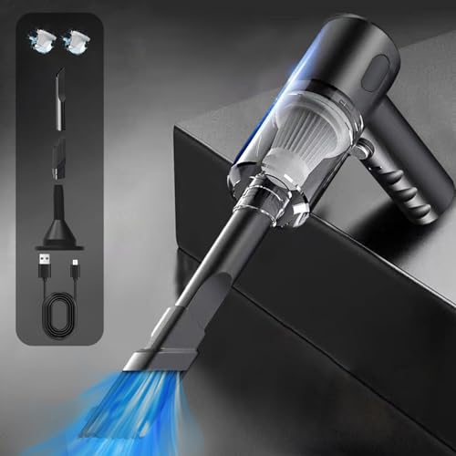 120W Mini Handheld Car Vacuum | USB Rechargeable Black