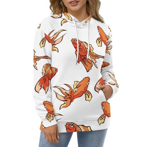 Hoody sweatshirt pull poisson rouge pour affronter le froid avec style