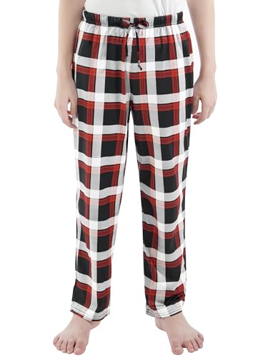 Cooraby Boys Plaid Pants with Pockets and Elastic Waist for Boys & Girls - Perfect for Christmas