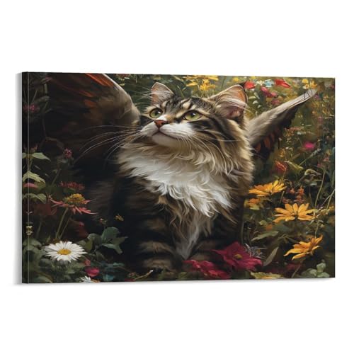 Chat de forêt norvégien affiche déco de couloir 30x45cm