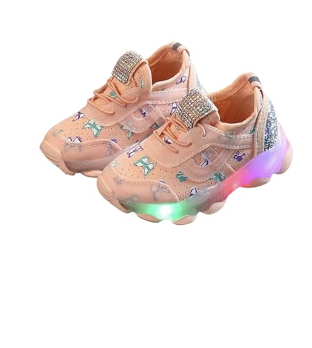 Fashion Flashing Sneakers USB Charging Kids Shoes, 3 Colors Optional (Orange, US Footwear Size System, Little Kid, Age Range, Medium, 4 Years, 4.5 Years)