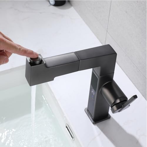 Grifo de lavabo de baño elevable ideal para lavar el cabello cómodamente con manguera extensible 5