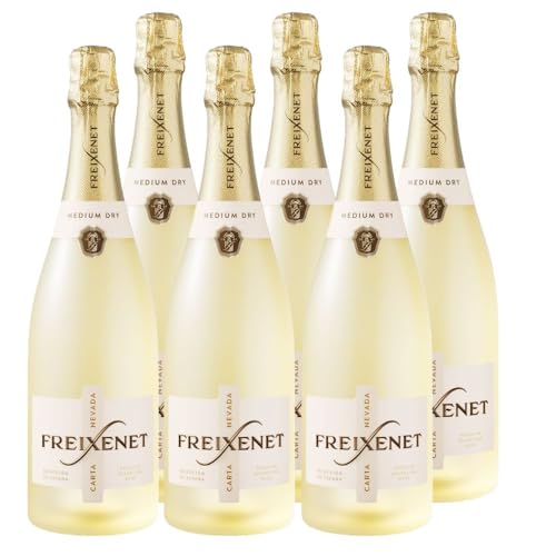 Freixenet Carta Medium Dry (6x0,75  l) – Sparkling Wine aus Spanien mit Pfirsich- und Honignoten, aus Macabeo und Chardonnay, trocken-fruchtig, passend zu Vorspeisen und Desserts