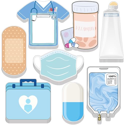 Product Image of the 8 Pack Mini Funny Nurse Sticky Notes Nursing Student Essentials School Gifts...