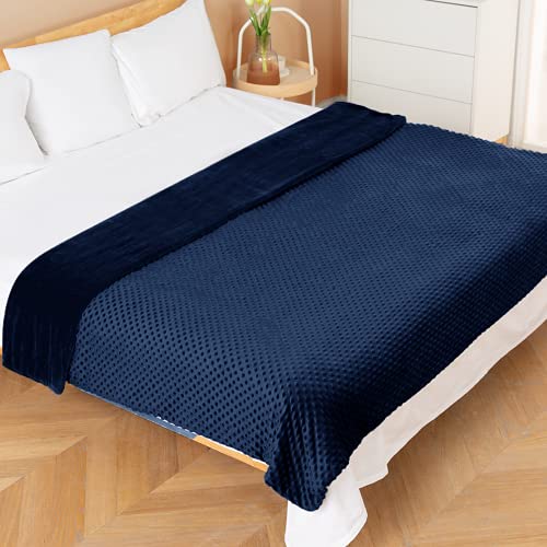 Image of yescool Weighted Blanket with Cover (10 lbs, 41 inch x 60 inch, Cobalt Blue) Heavy Blanket for Sleeping Perfect for 60-90 lbs, Breathable Blanket with Premium Glass Bead, Machine Washable