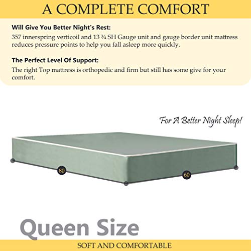 Mattress Comfort 8-Inch Firm Double sided Tight top Waterproof Vinyl Innerspring Mattress and 8" Fully Assembled Wood Boxspring/Foundation Set,Queen