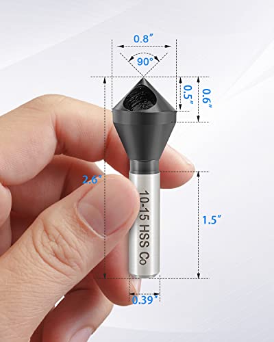 Countersink Drill Bit, Tialn Coatied Cobalt Steel Bit, 90 Degree Sharp Angle For 10-15 Mm Holes For Hard Metal Wood Plastic Glass (10-15Mm) #TOP2