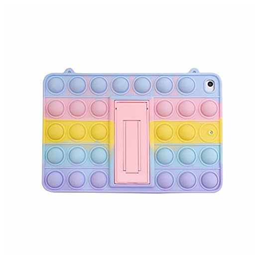 Relive Stress Pop Fidget Toys Push It Bubble silikonskydd för barn för iPad 9,7 iPad 10,2 tum Air3 10,5 pro 11 mini 5 surfplatta fodral (regnbåge, ipadair2/iPad 6/pro 9,7 tum)