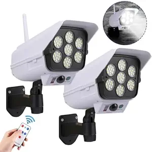 KRIKU EXPO (1Pcs Solar Security Camera Solar Powered Sensor Light 77 LED Street Spotlight Solar Lamp Outdoor Garden Light Wall Lamp Fake Camera with Light.