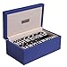 Silverman & Co. Double 9 Large Black Domino Set - Blue Case