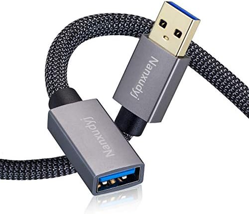 USB 3.0 Extension Cable 1ft/0.3m, USB Extender Cable Type A Male to Female 5Gbps Data Transfer Cord for PlayStation,Oculus VR,USB Flash Drive,Card Reader,Hard Drive,Keyboard,Printer