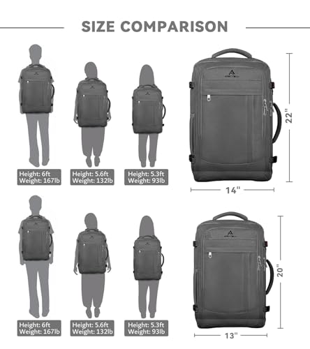 Image of 55L Travel Laptop Backpack for Men, Extra Large Backpack, Big Capacity Carry On Backpack, 18 Inch Laptop Backpack with USB Charge Port Water Resistant Luggage Computer Daypack College Bag, Grey