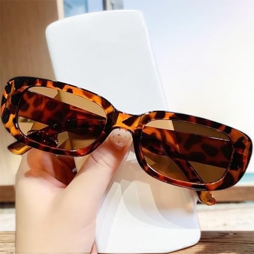 Exquisite Collection of 8 Unique Colored Retro Rectangle Sunglasses for Women – Perfect for Beach ，Driving and Casual Outfits, Orange3