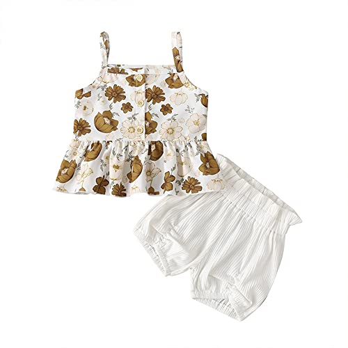 Ensemble d'été fille anti-transpiration gilet imprimé et short léger 4 ans