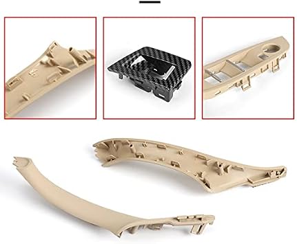 Interior Door Handle Inner Panel Pull Trim Cover Left Right Hand Drive LHD For 5 Series F10 F11 F18 Car Roof Rack Cross Bars(4Pc Black)