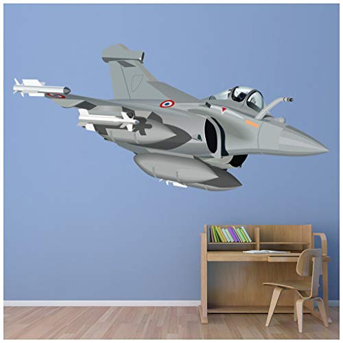 azutura Avion de Chasse Sticker Muraux Transport aérien Autocollant Mural Enfants Chambre à Coucher ??Décor Disponible en 8 Tailles Moyen Numérique
