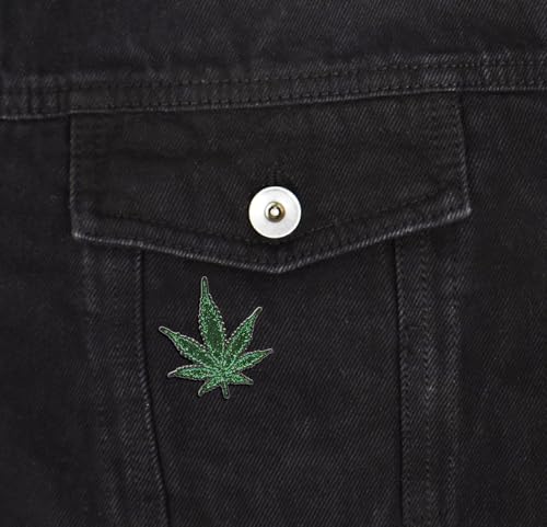Image of Marijuana Weed Leaf Glitter Enamel Lapel Pin