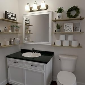 WOPITUES Wood Floating Shelves Set of 6, 24 inch Long Floating Shelves for Wall Decor, Farmhouse Shelf for Bedroom, Bathroom Storage Shelves, Book Shelves for Living Room - Rustic Brown WOPITUES Wood Floating Shelves Set of 6 24 inch Long Floating Shelves for Wall Decor Farmhouse Shelf for Bedroom Bathroom Storage Shelves Book Shelves for Living Room Rustic Brown