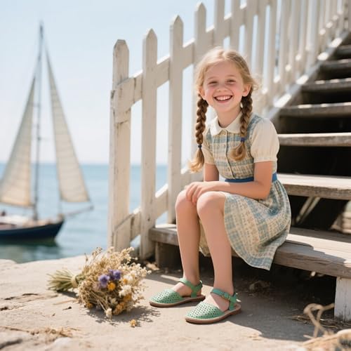 Image of THEE BRON Toddler Girls Espadrilles Sandals Hollow Out Rustic Dress Shoes