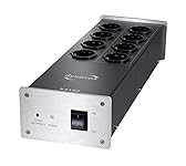 Dynavox Bloc multiprise X4100S, 8 Prises allemandes schuko (4 filtrées, 4 Non filtrées) LED témoin de branchement de la Phase, Coloris argenté