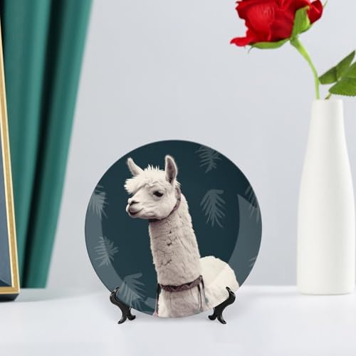 Plato Decorativo Alpaca Llama de Porcelana Bone China 6 pulg miniatura 6
