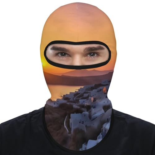 Balaclava de Paisaje Atardecer para Hombres y Mujeres, Protección Solar, Transpirable, Mascarilla Completa para la Cabeza para Senderismo, Ciclismo, Correr, Conducir