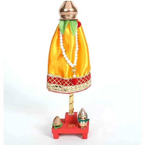 Itiha Yellow Traditional Gudi Padwa handmade Gudi Showpiece return gift , wedding favors, padwa gifting - 11 inches in Height Cover