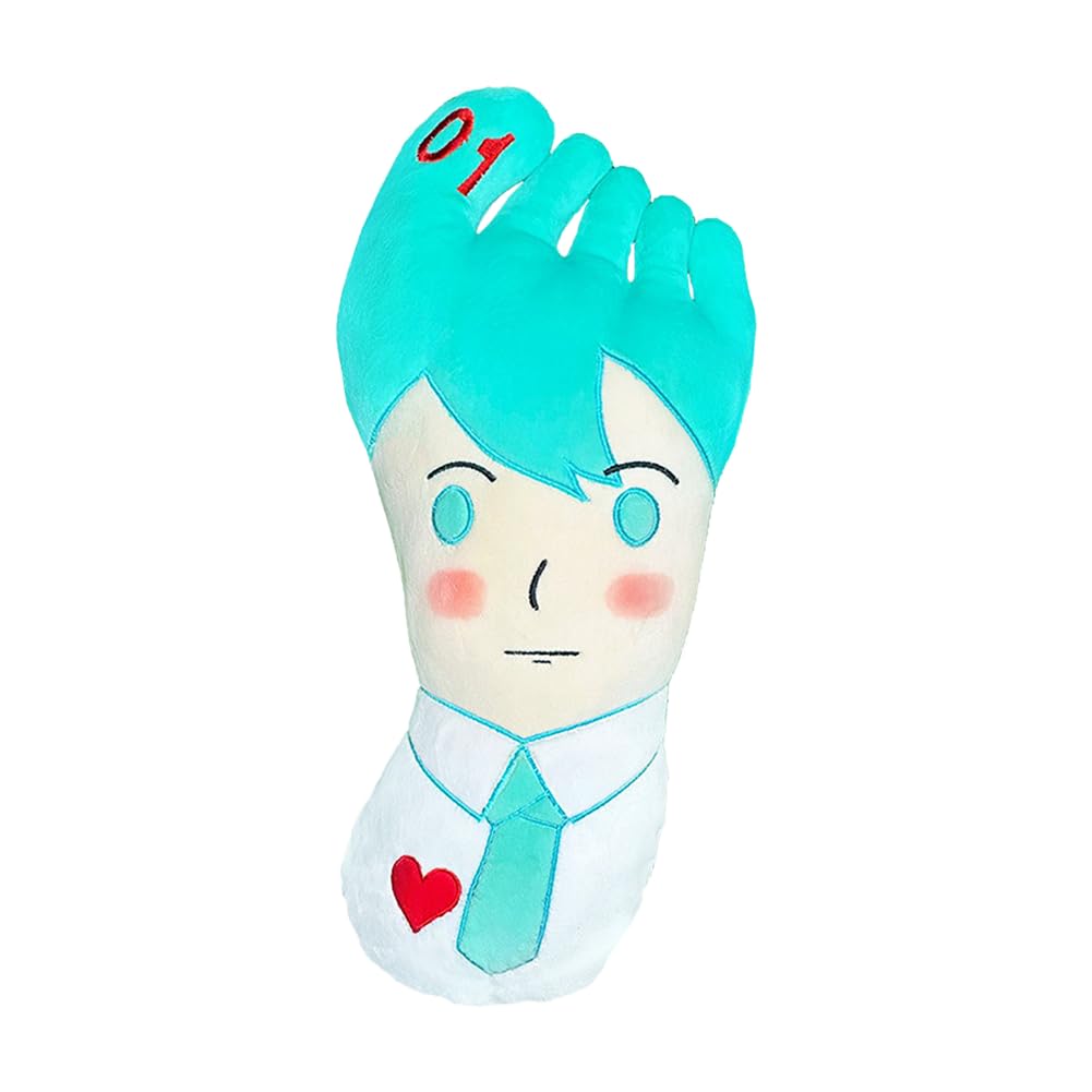Xinchangda Miku Plush Pillow Cute Foot Shape Anime Stuffed Figure Miku Plush Merch Chair Sofa Cushion Pillow Bedroom Decoration Gift 40CM